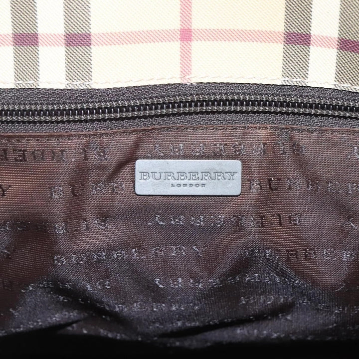 BURBERRY VINTAGE NOVA CHECK PVC &amp; LEATHER TOTE BAG