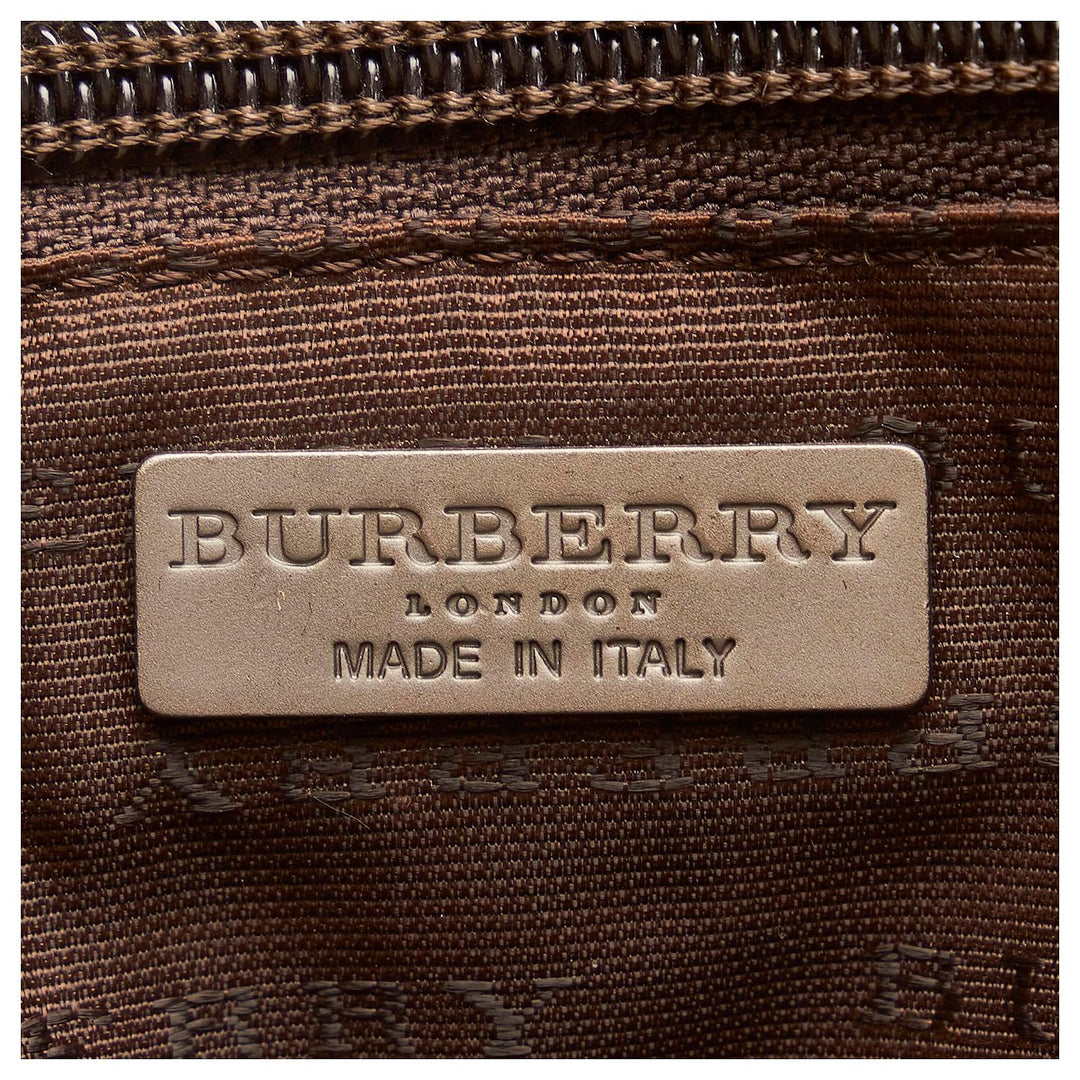 BURBERRY VINTAGE NOVA CHECK PVC &amp; LEATHER TOTE BAG