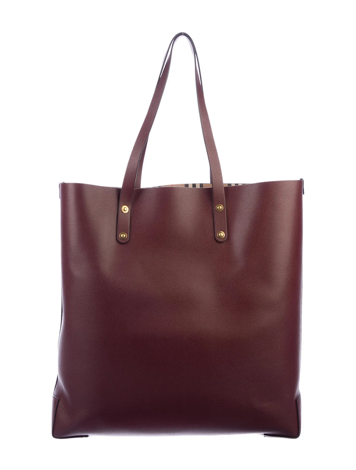 BURBERRY 2019 LARGE EMBOSSED LEATHER CREST TOTE