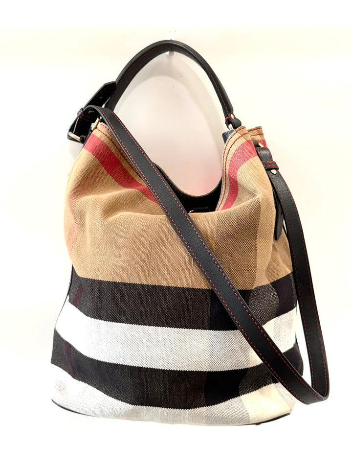 BURBERRY ASHBY LIMITED EDITION SEQUIN HEART CHECK SHOULDER BAG