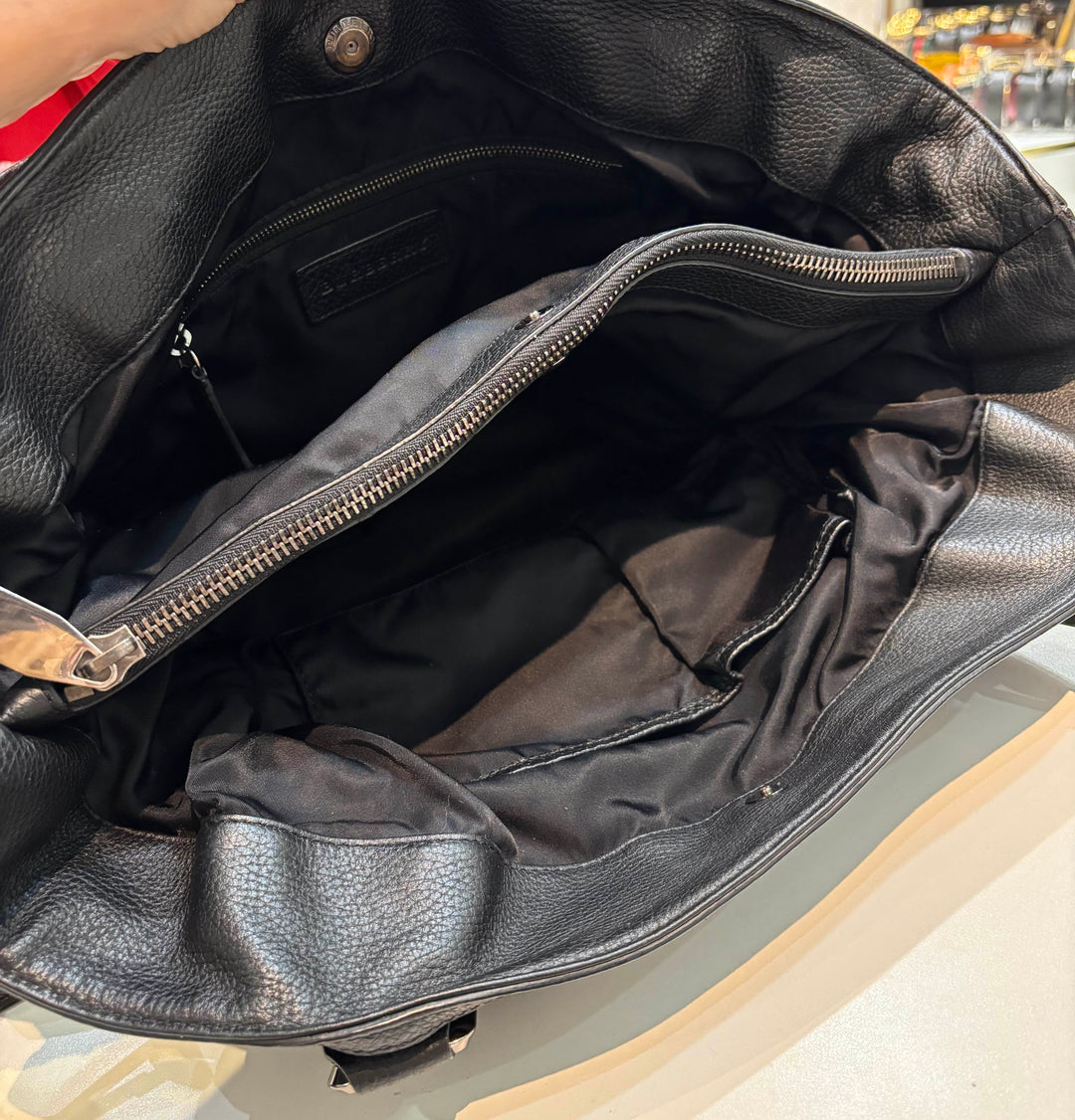 BURBERRY NYLON &amp; LEATHER TRIM LOGO MONTCLARE TOTE BAG
