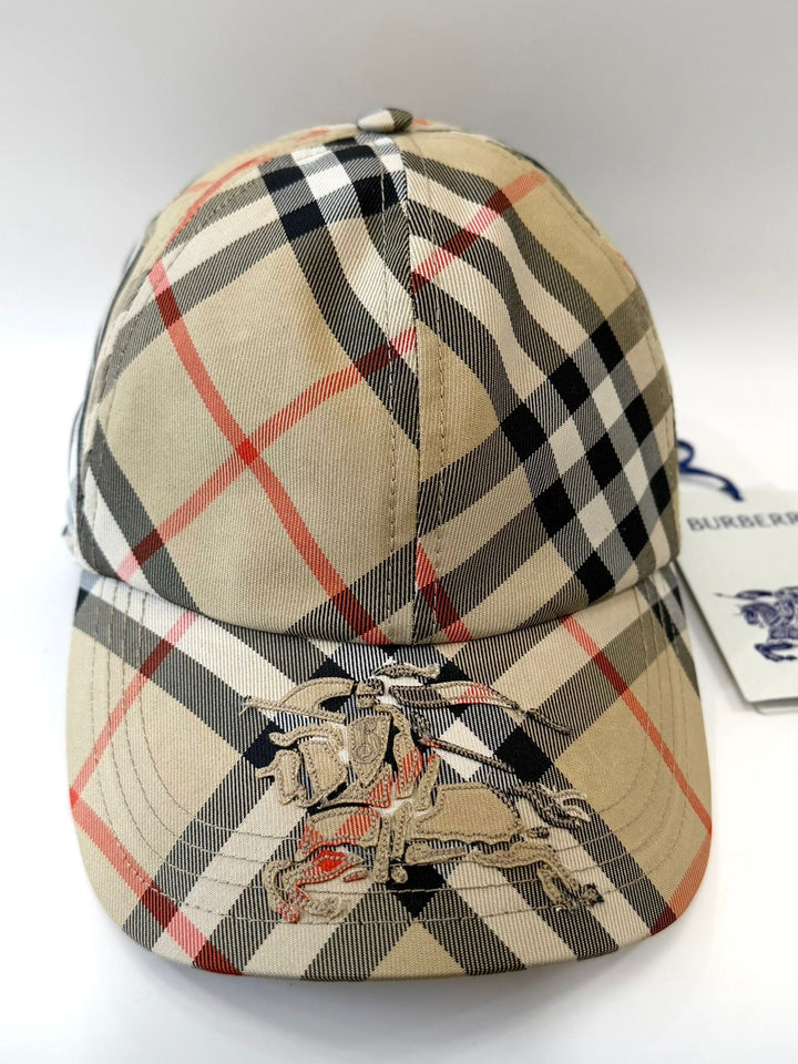 BURBERRY EKD CHECK BASEBALL HAT