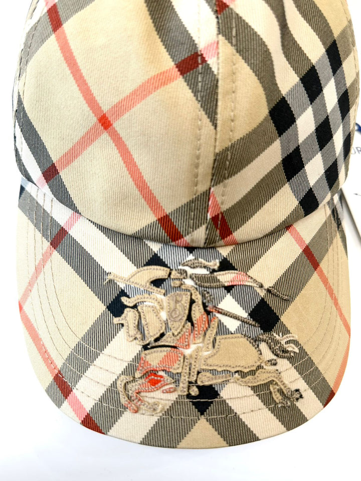 BURBERRY EKD CHECK BASEBALL HAT