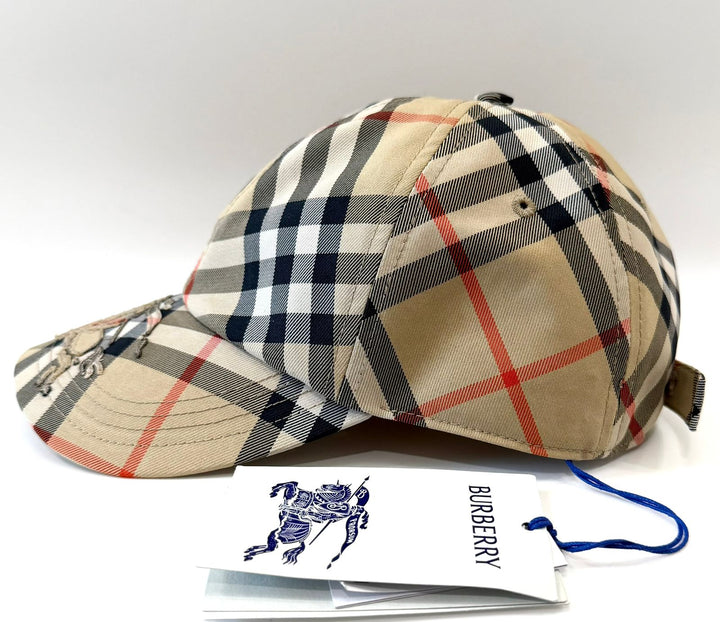 BURBERRY EKD CHECK BASEBALL HAT