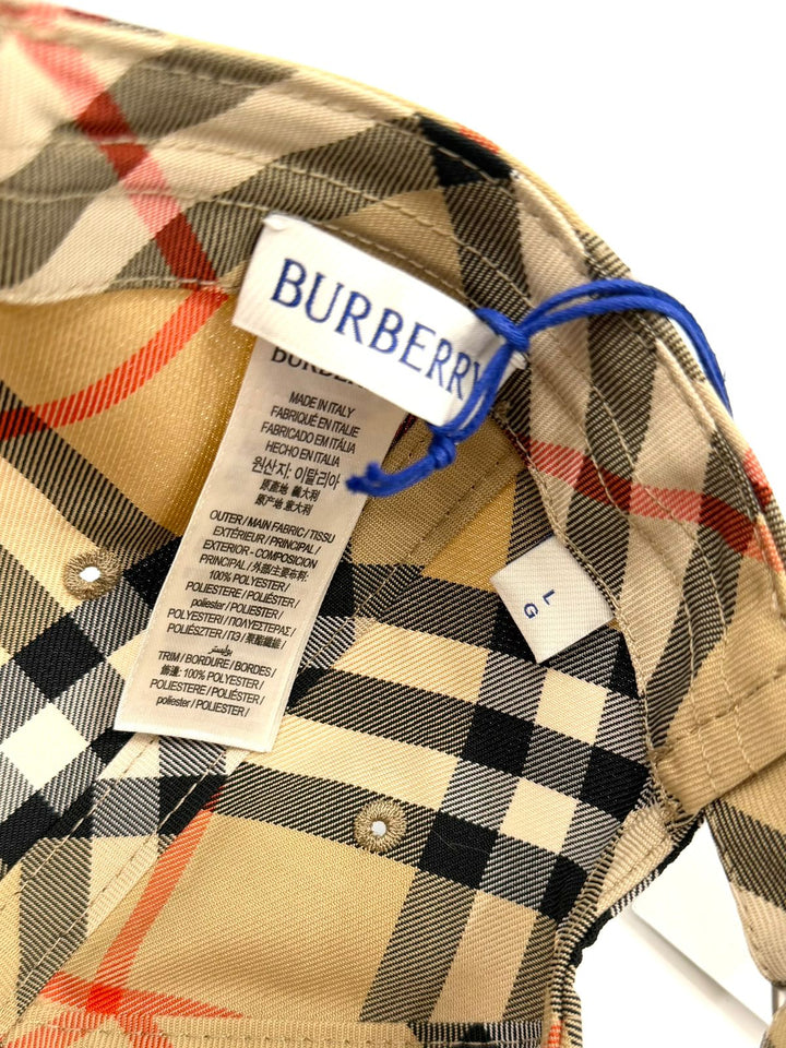 BURBERRY EKD CHECK BASEBALL HAT