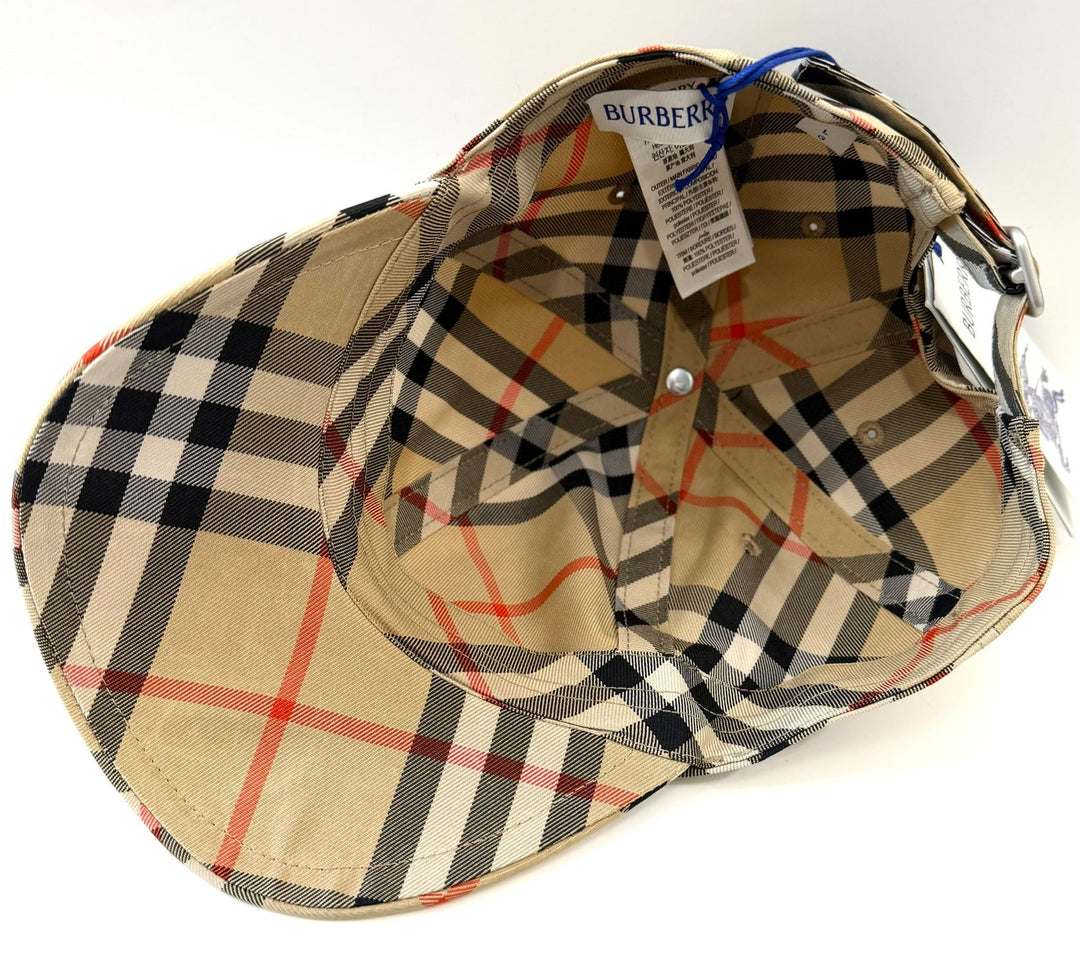 BURBERRY EKD CHECK BASEBALL HAT