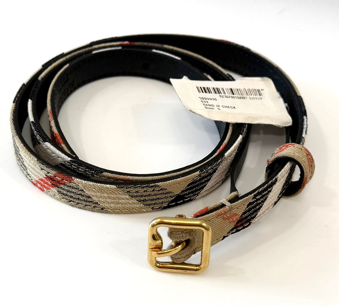 BURBERRY CHECK B LINE BUCKLE BELT