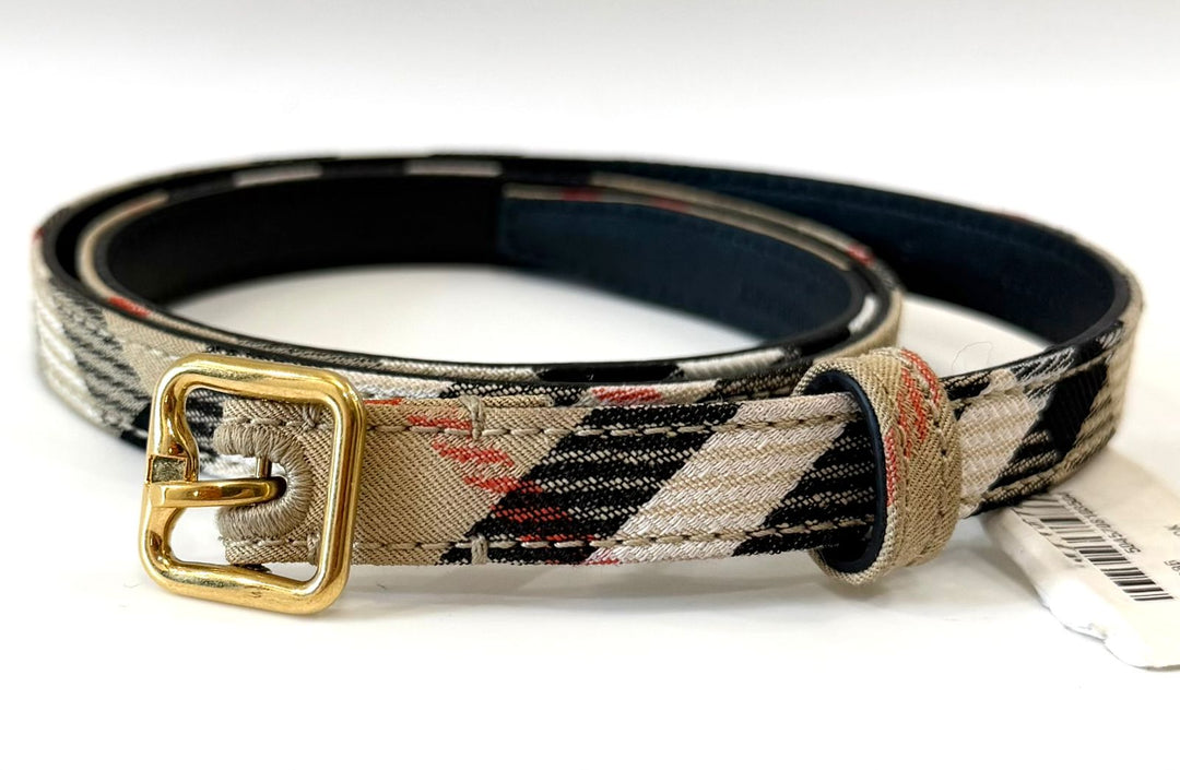 BURBERRY CHECK B LINE BUCKLE BELT