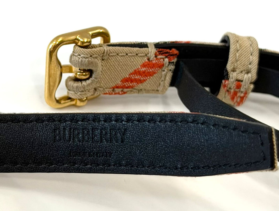 BURBERRY CHECK B LINE BUCKLE BELT