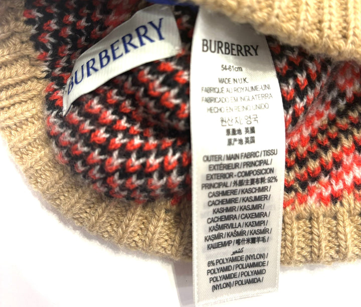 BURBERRY CHECK CASHMERE BLEND BEANIE