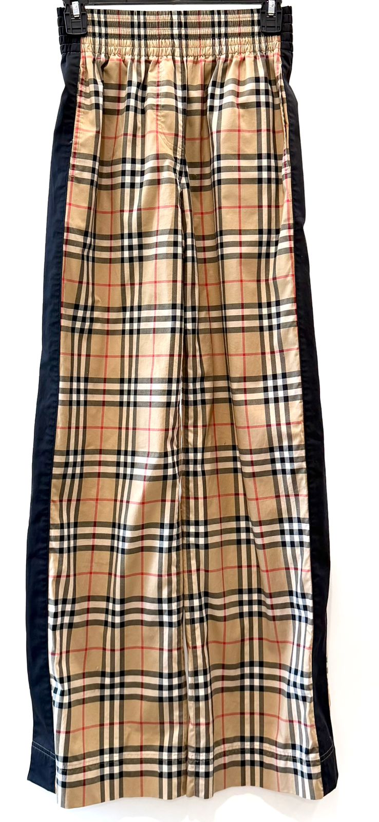 BURBERRY LOUANE CHECK SIDE STRIPE STRETCH COTTON PANTS
