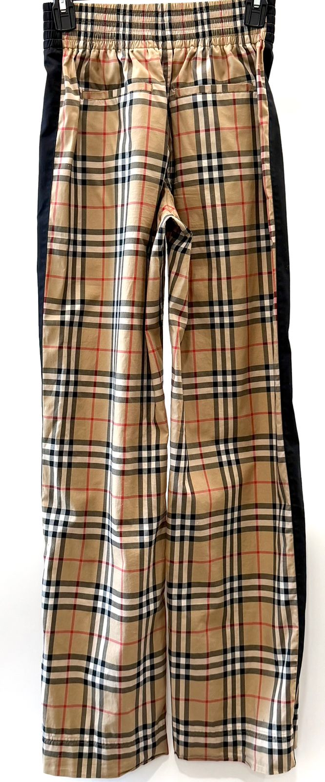 BURBERRY LOUANE CHECK SIDE STRIPE STRETCH COTTON PANTS