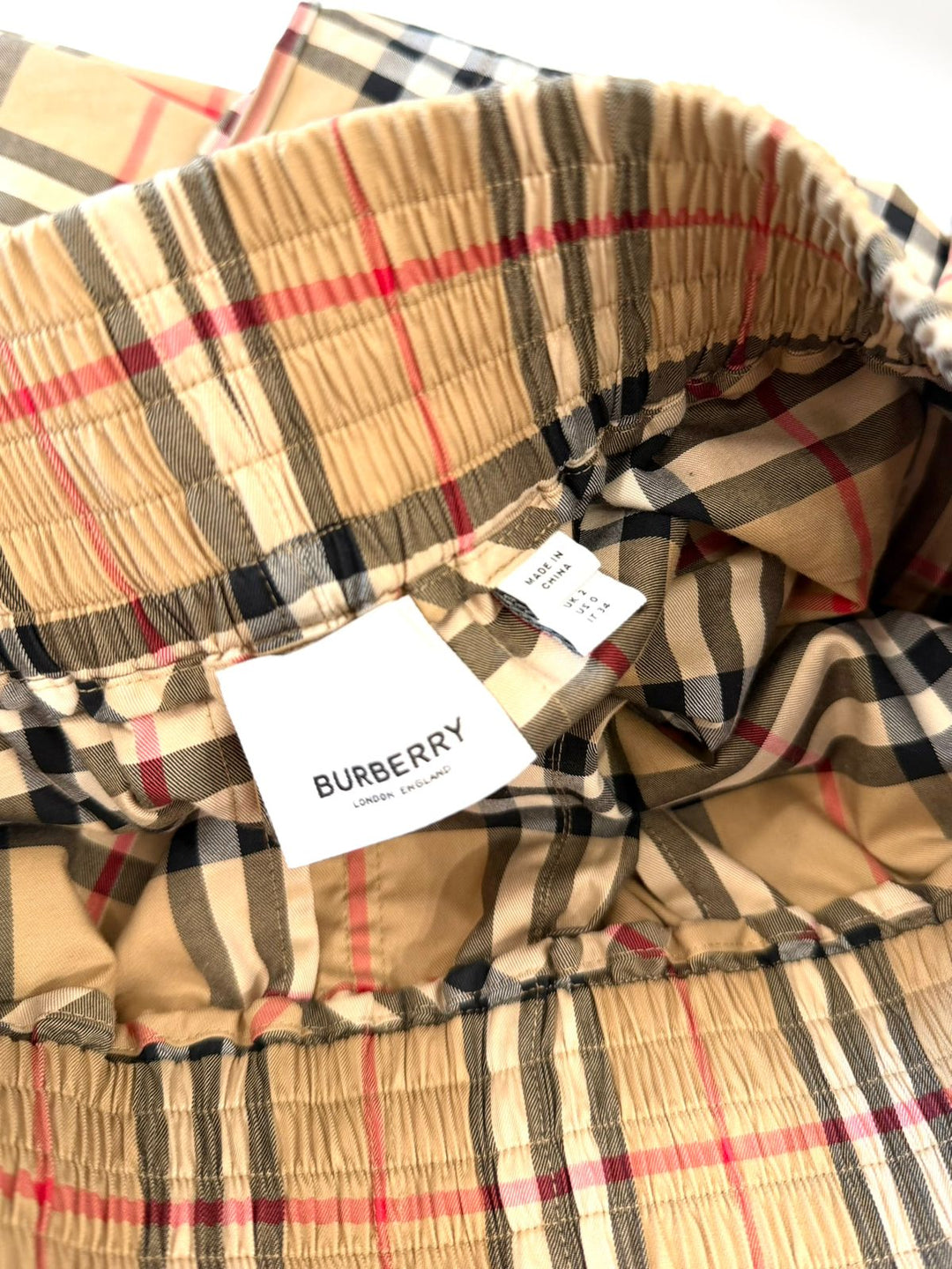 BURBERRY LOUANE CHECK SIDE STRIPE STRETCH COTTON PANTS