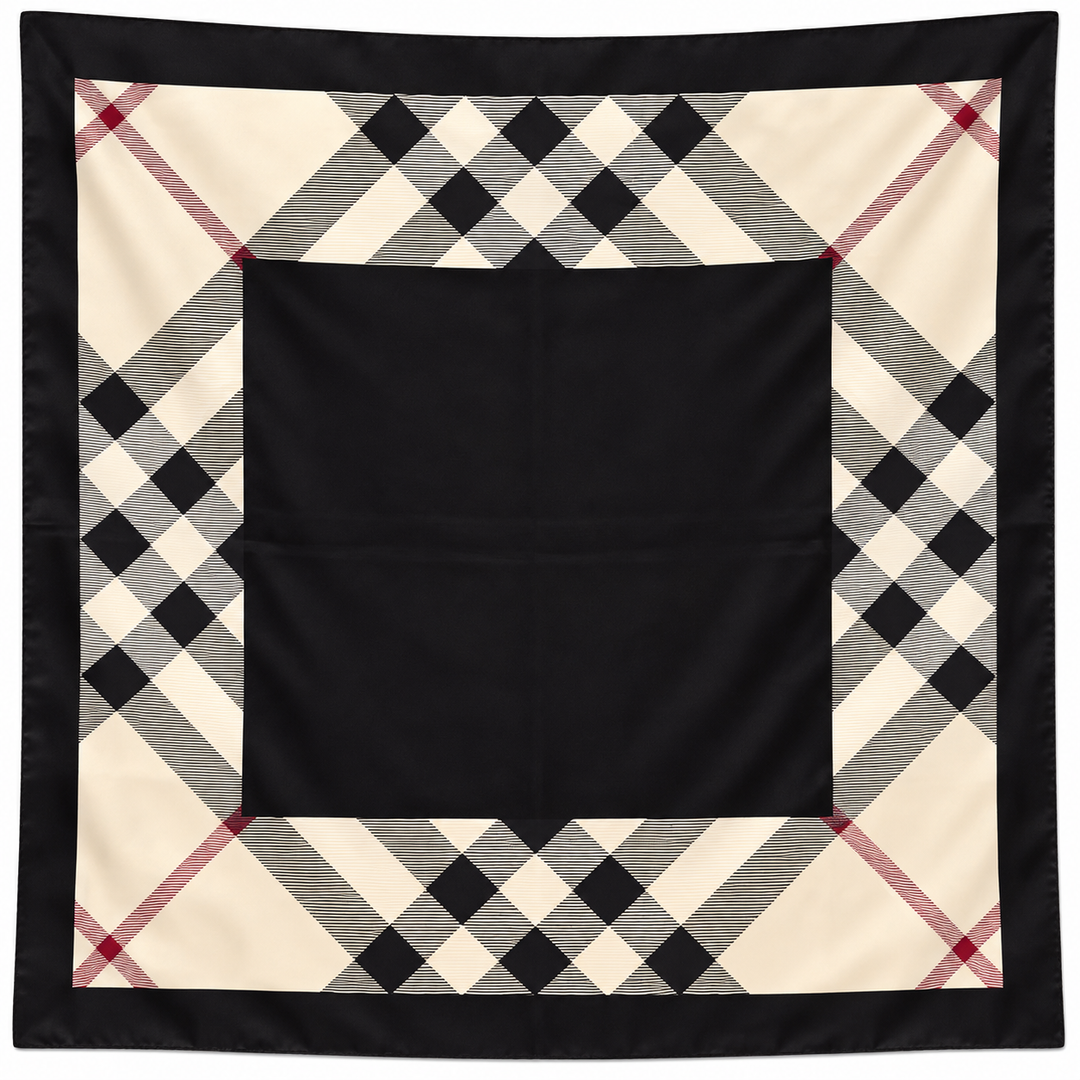 BURBERRY CHECK PATTERN SILK SCARF