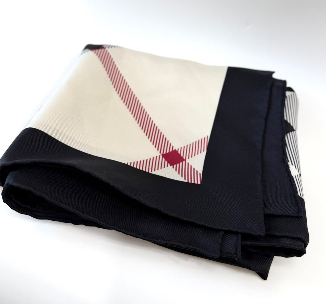 BURBERRY CHECK PATTERN SILK SCARF