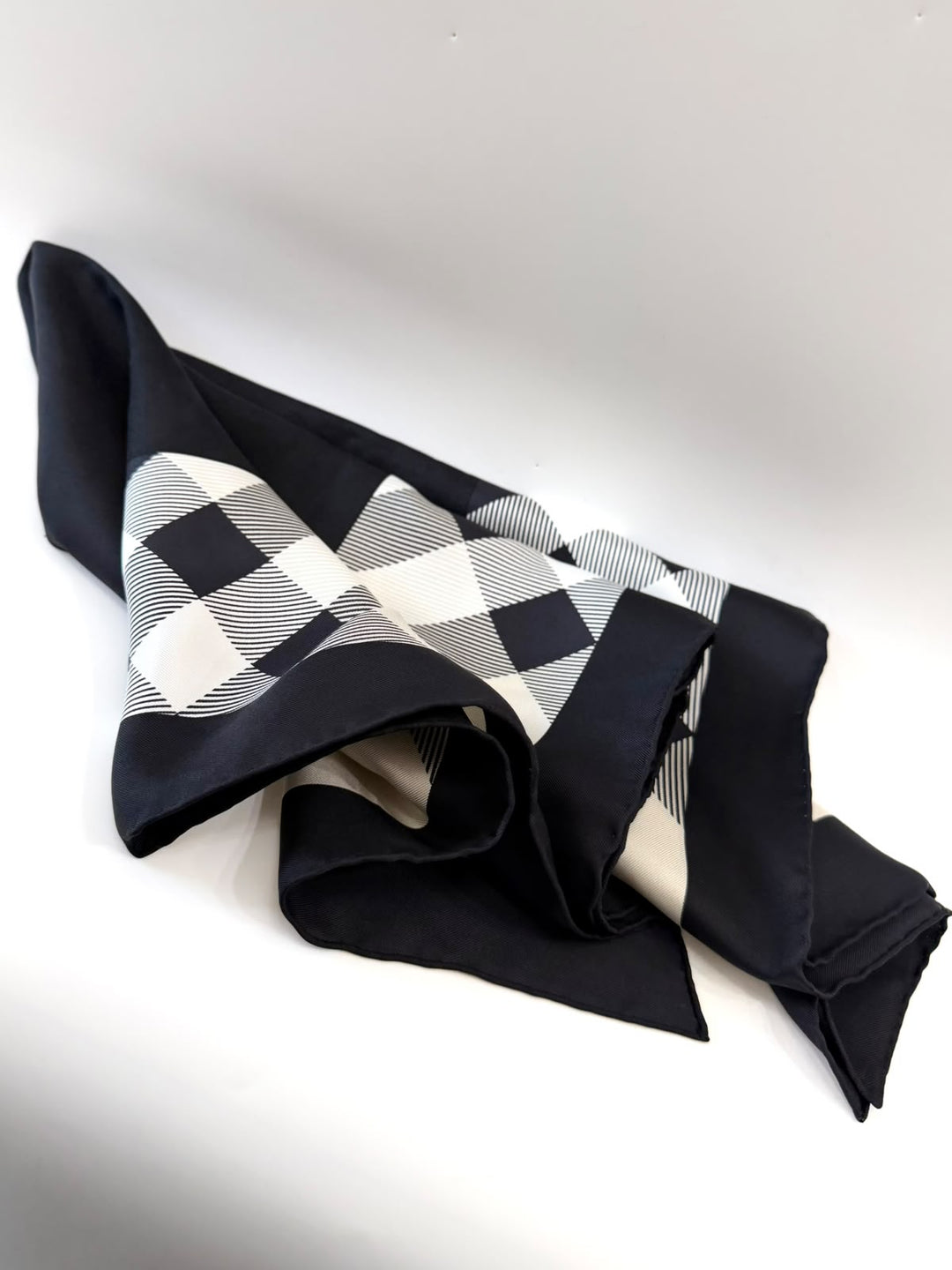 BURBERRY CHECK PATTERN SILK SCARF