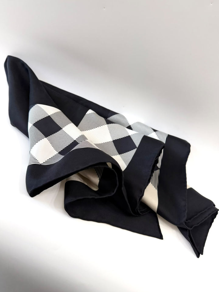 BURBERRY CHECK PATTERN SILK SCARF