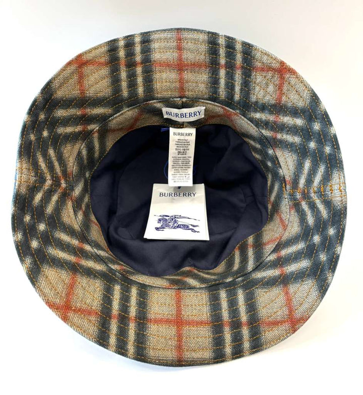 BURBERRY EQUESTRIAN KNIGHT DENIM BUCKET HAT