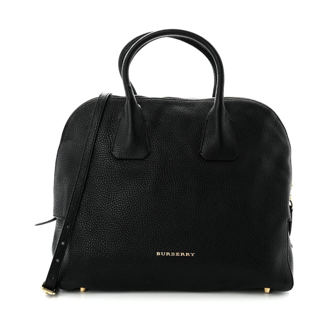 BURBERRY GREENWOOD GRAINED CALFSKIN LEATHER SMALL SATCHEL BAG