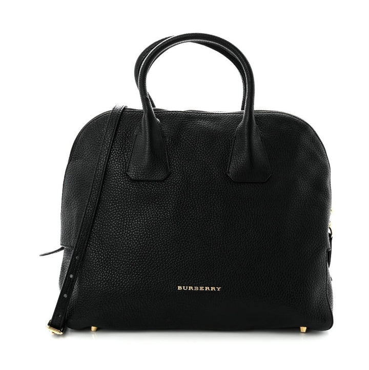 BURBERRY GREENWOOD GRAINED CALFSKIN LEATHER SMALL SATCHEL BAG
