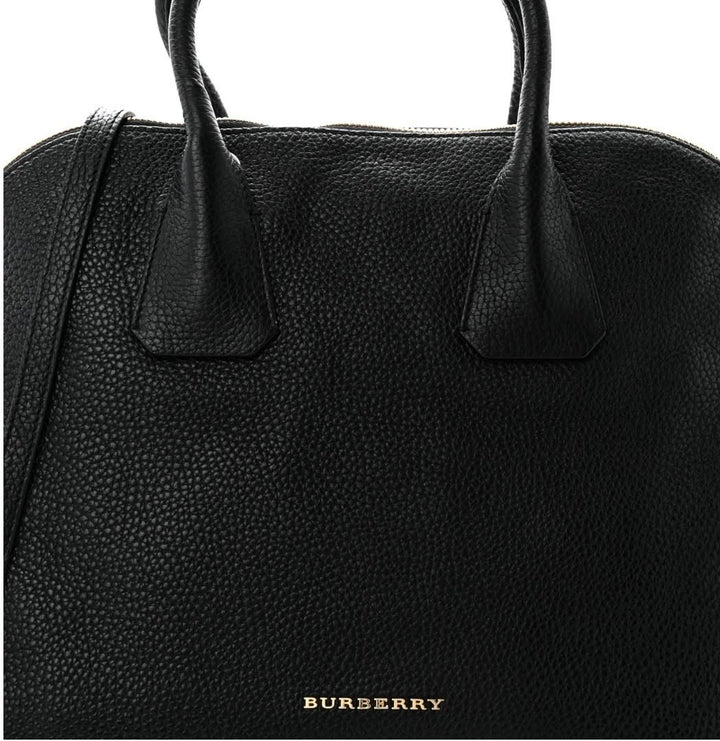 BURBERRY GREENWOOD GRAINED CALFSKIN LEATHER SMALL SATCHEL BAG