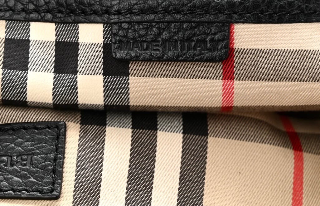 BURBERRY GREENWOOD GRAINED CALFSKIN LEATHER SMALL SATCHEL BAG
