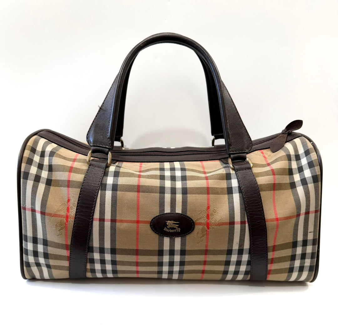 BURBERRY HAYMARKET CHECK EKD BOSTON BAG