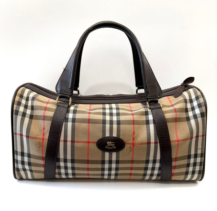 BURBERRY HAYMARKET CHECK EKD BOSTON BAG