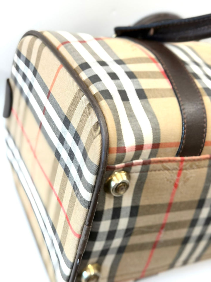 BURBERRY HAYMARKET CHECK EKD BOSTON BAG