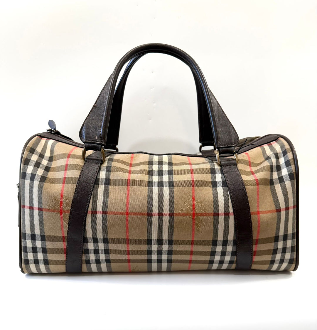 BURBERRY HAYMARKET CHECK EKD BOSTON BAG