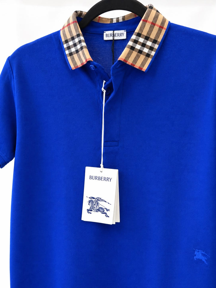 BURBERRY KIDS CHECK-COLLAR POLO SHIRT