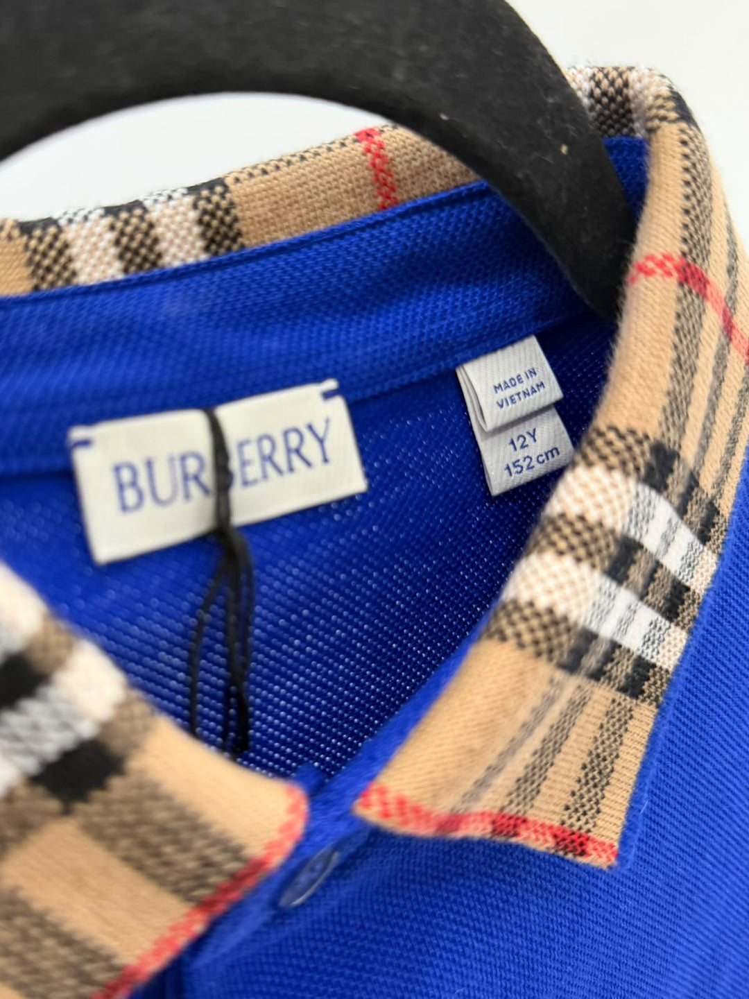 BURBERRY KIDS CHECK-COLLAR POLO SHIRT