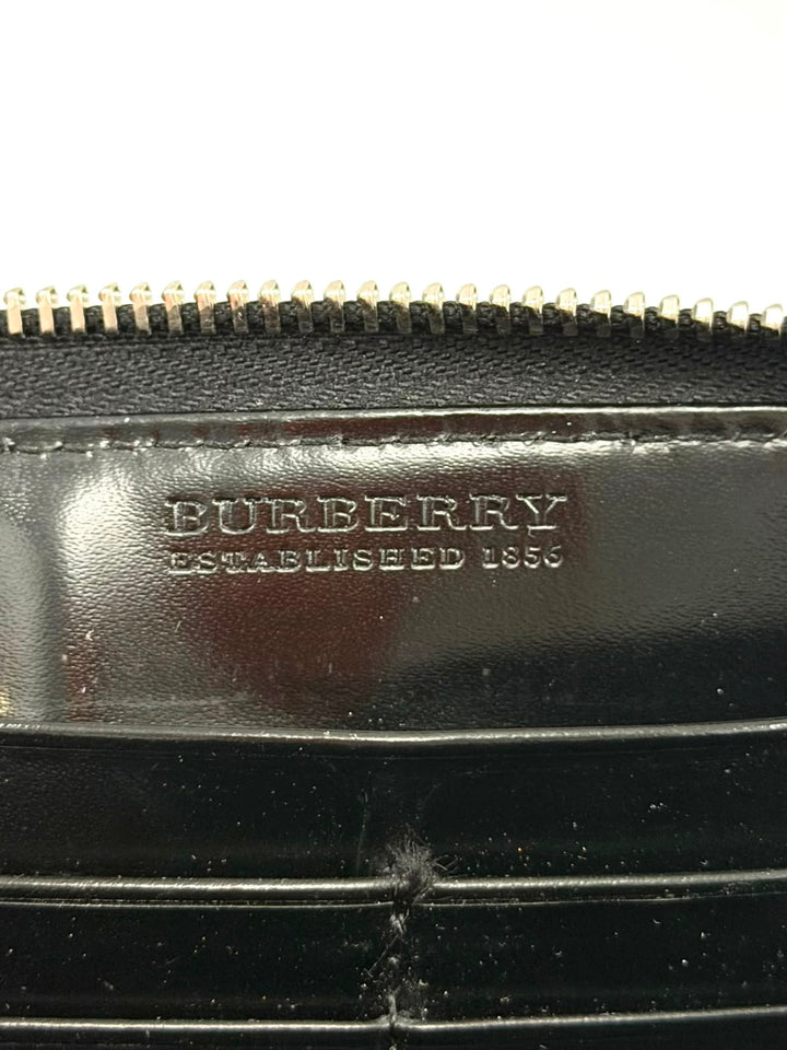 BURBERRY NOVA CHECK CANVAS ZIP-AROUND WALLET