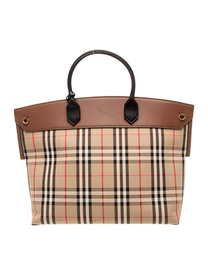 BURBERRY NOVA CHECK SOCIETY TOP HANDLE BAG