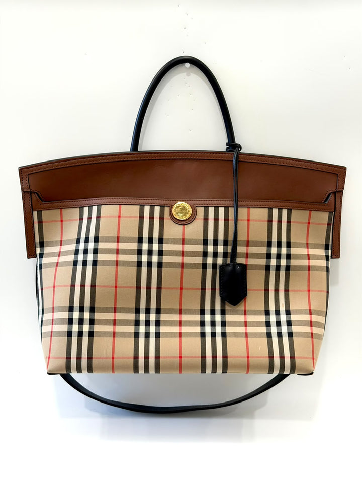 BURBERRY NOVA CHECK SOCIETY TOP HANDLE BAG