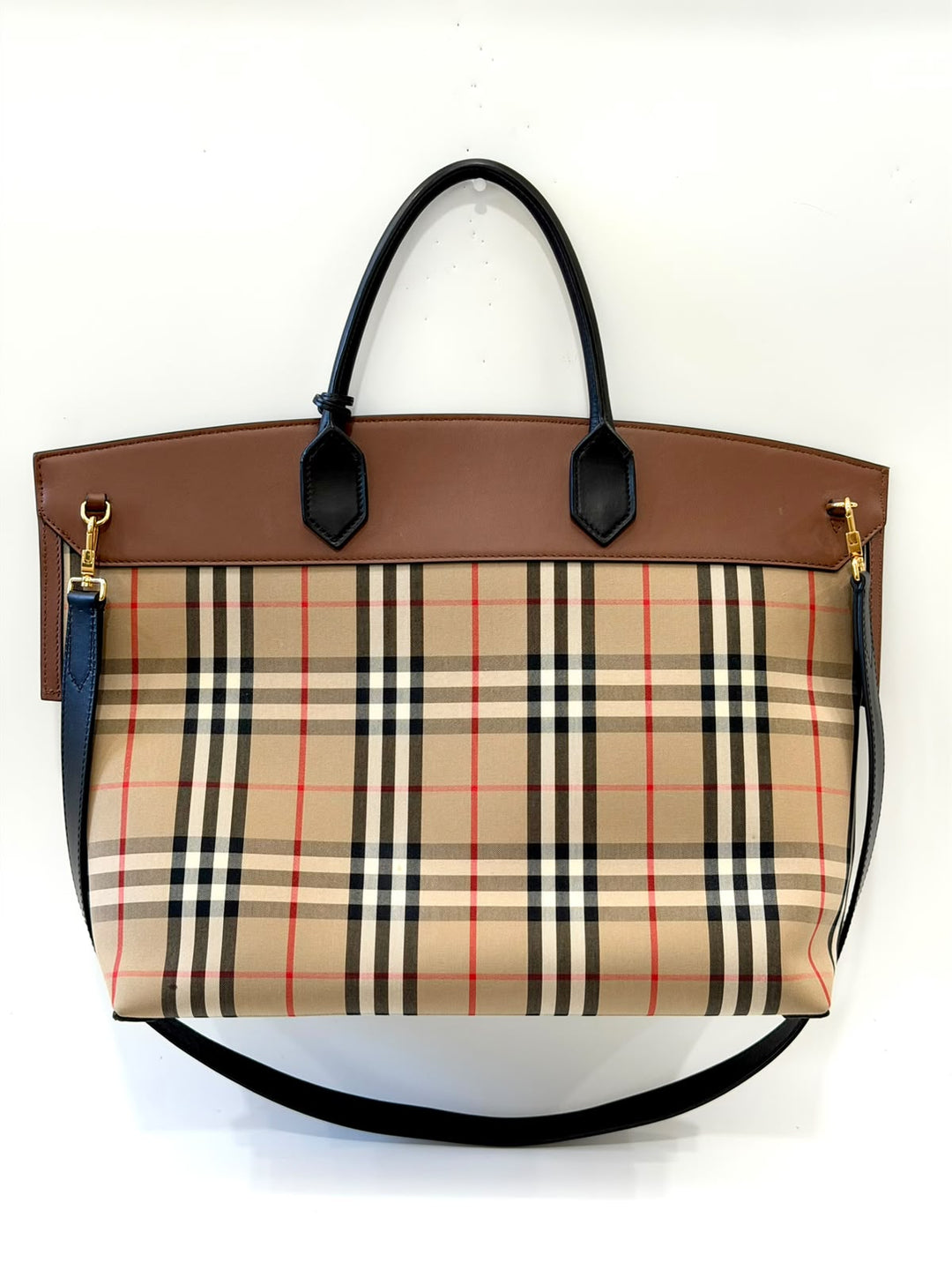 BURBERRY NOVA CHECK SOCIETY TOP HANDLE BAG