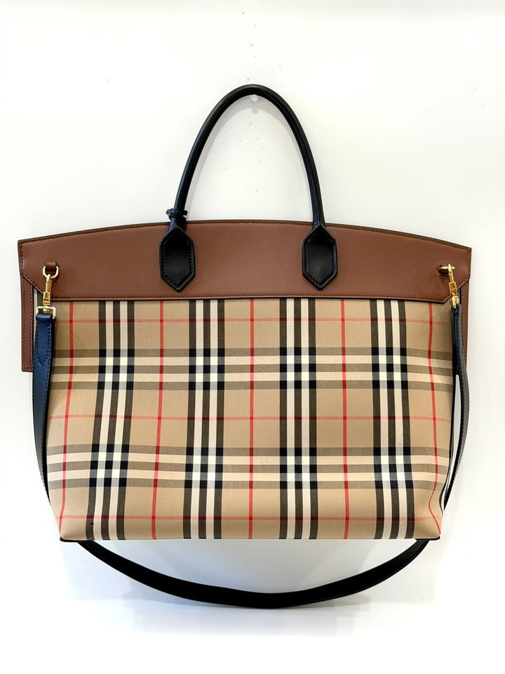 BURBERRY NOVA CHECK SOCIETY TOP HANDLE BAG