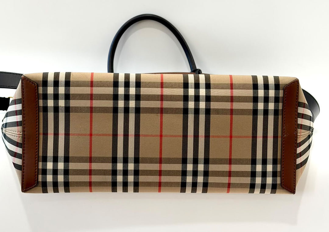 BURBERRY NOVA CHECK SOCIETY TOP HANDLE BAG