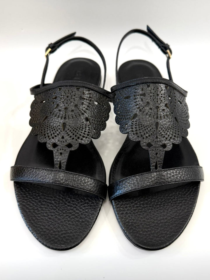 BURBERRY PRORSUM BLACK LEATHER SANDALS