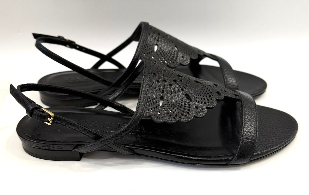 BURBERRY PRORSUM BLACK LEATHER SANDALS