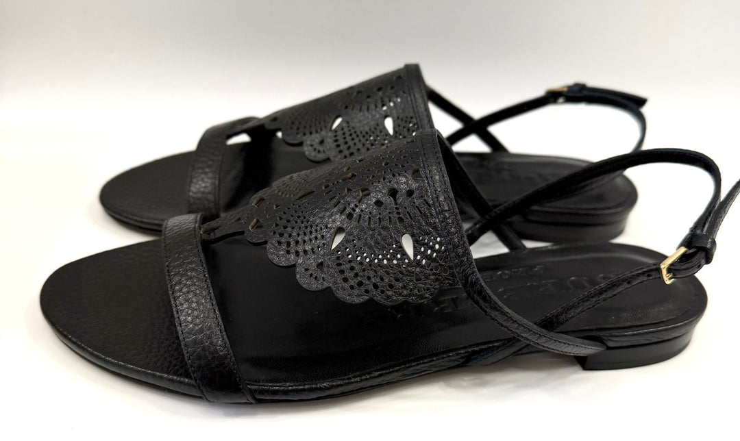 BURBERRY PRORSUM BLACK LEATHER SANDALS