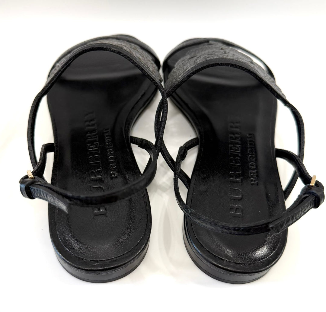 BURBERRY PRORSUM BLACK LEATHER SANDALS