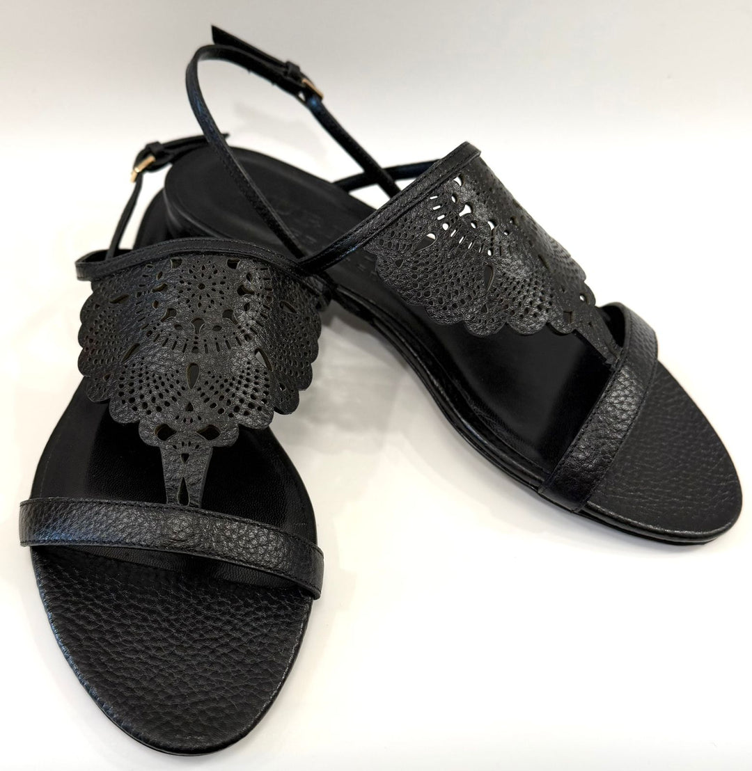 BURBERRY PRORSUM BLACK LEATHER SANDALS