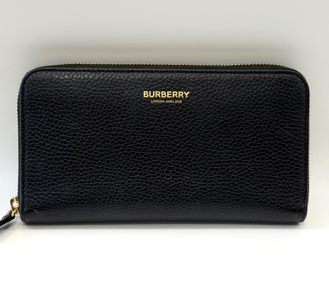 BURBERRY ROUND LONG LEATHER WALLET
