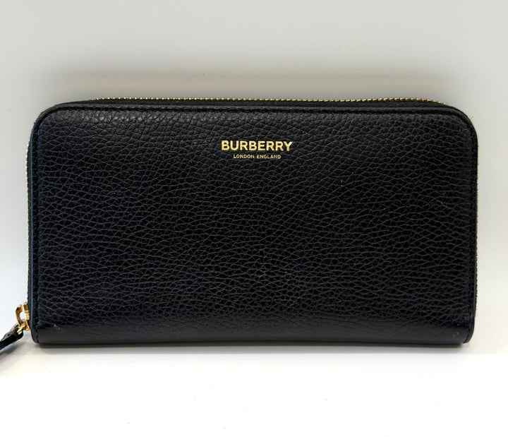 BURBERRY ROUND LONG LEATHER WALLET