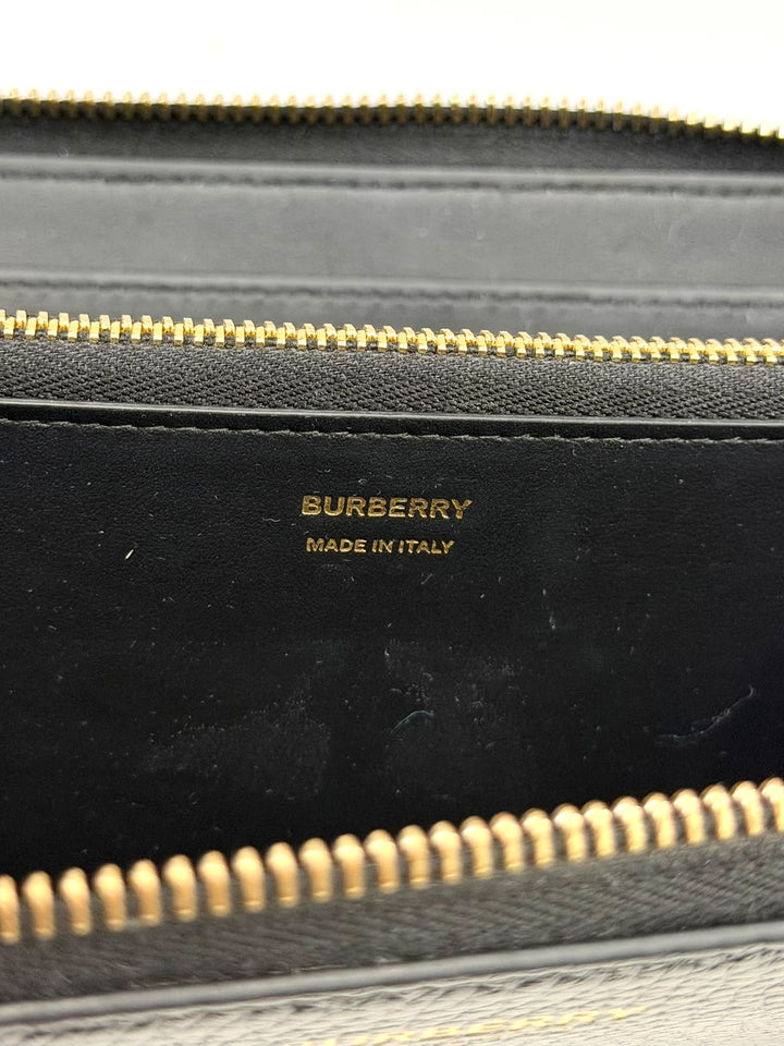 BURBERRY ROUND LONG LEATHER WALLET