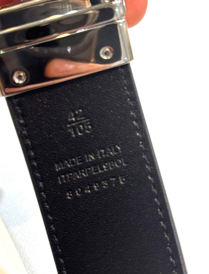 BURBERRY SAFFIANO REVERSIBLE CHECK LEATHER BELT