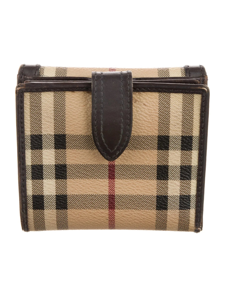 BURBERRY HAYMARKET CHECK EKD BI-FOLD COMPACT WALLET