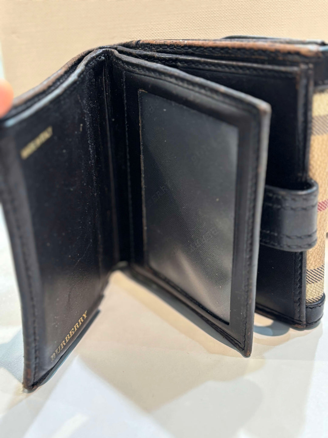 BURBERRY HAYMARKET CHECK EKD BI-FOLD COMPACT WALLET