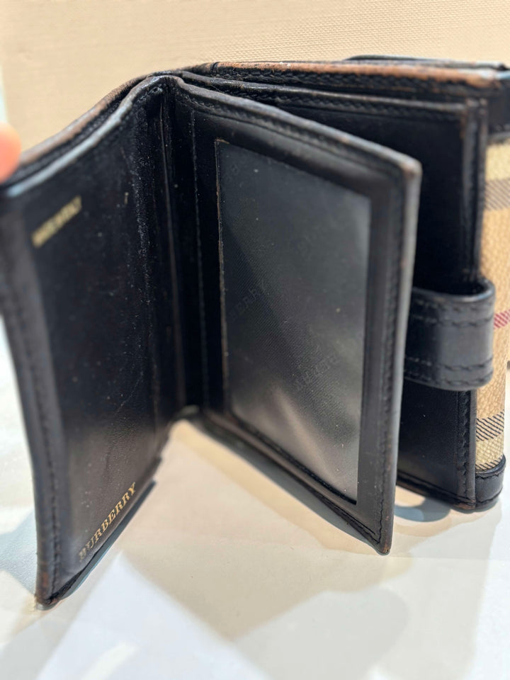 BURBERRY HAYMARKET CHECK EKD BI-FOLD COMPACT WALLET